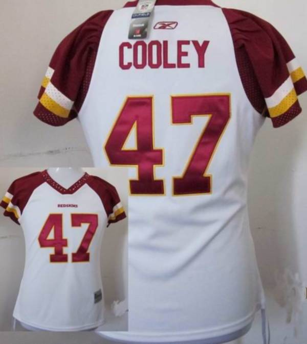 Redskins #47 Chris Cooley White Women's Field Flirt Stitched NFL Jersey